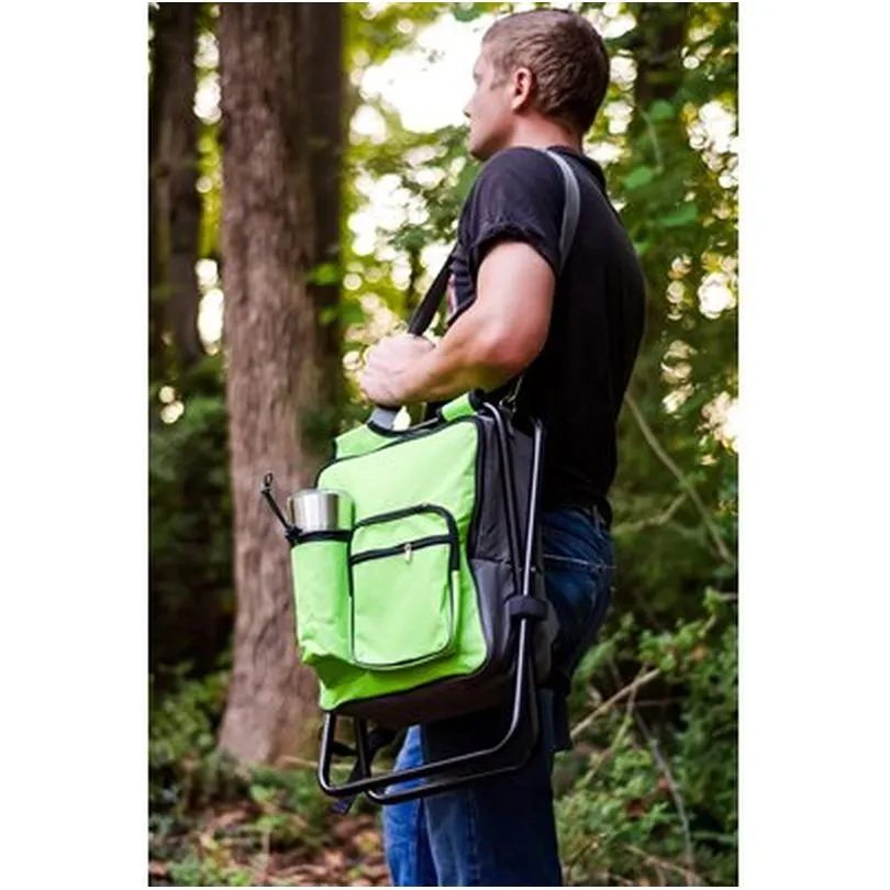 Camp Stool Backpack Cooler -Gr